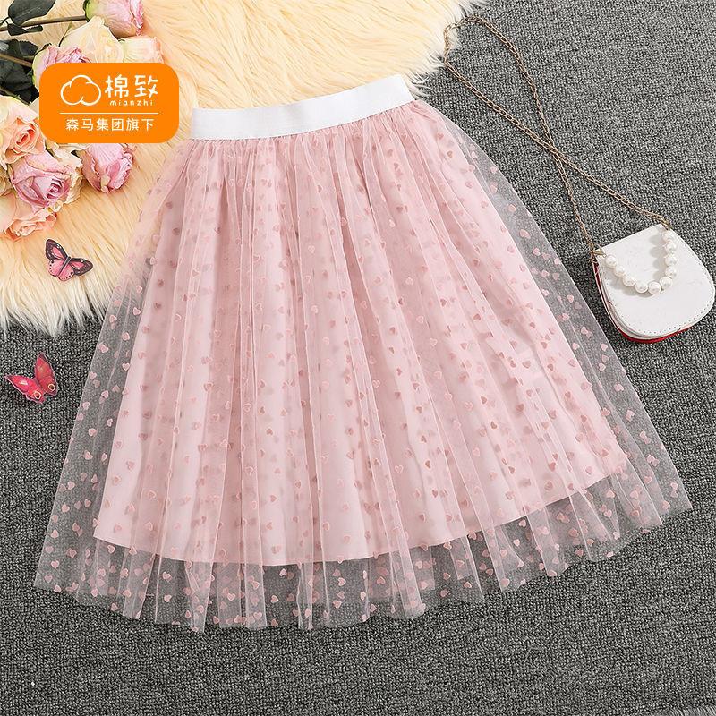 Cotton to Girls Mesh Skirt Summer Dress Girls Fashion Skirt Beautiful Versatile Casual Trend Big Children Gauze Skirt Trend