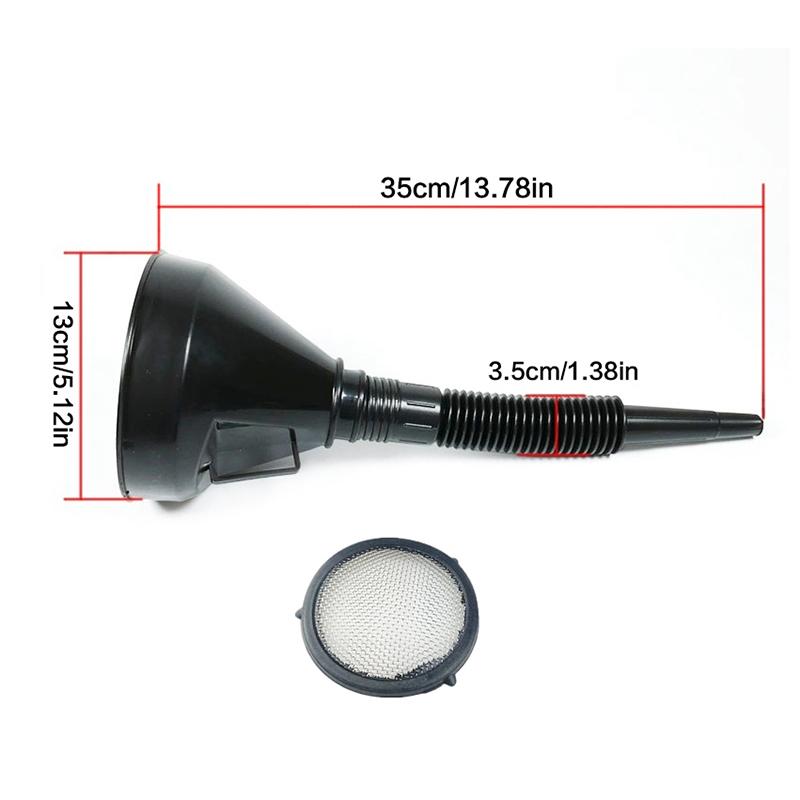 5 Stück Automobil Kunststoff Trichter Set Weite Öffnung Kraftstoff und Öl Mehrzweck Flexible rechtwinklige Trichter für Wasser Kühlmittel und Motor