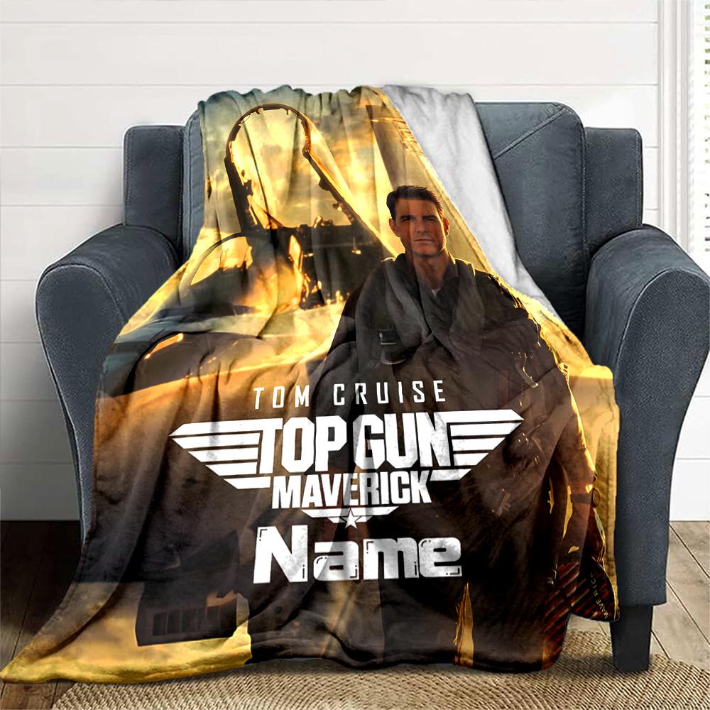 Customiz Name Personality Top Gun Maverick Blanket Soft &Warm Sofa Office Bed Travel Lunch Break Blanket, Gift Suitable All Seasons