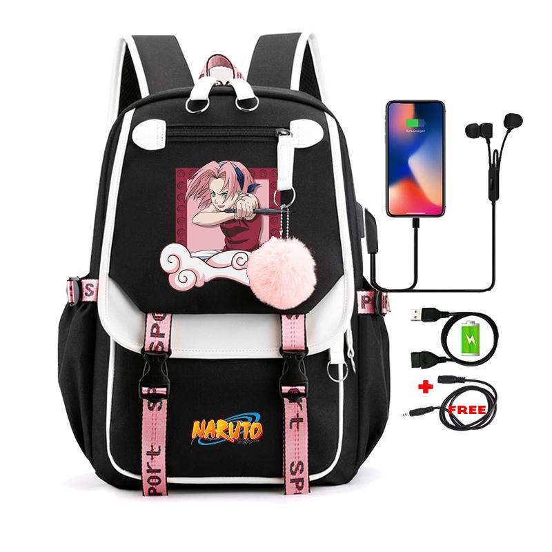 Anime Backpack for Teen Student Schoolbag Men Women Leisure Usb Travel Bag Boy Girl Back To School Backpack Rucksack