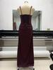 Available: Women's Spring 2026 Slim-fit Strappy Maxi Dress, Solid Color, Bodycon Design