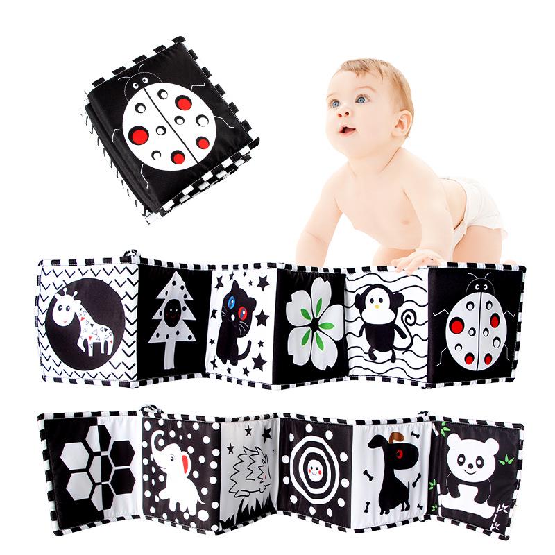 Black & White Ladybug Crib Bumper and Cloth Book for Infant Early Education
