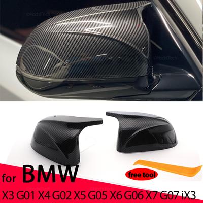2x Capa lateral de visão traseira com acabamento em estilo M para espelho retrovisor de carro para BMW X3 G01 iX3 X4 G02 X5 G05 X6 G06 X7 G07 G08 2018 -2023