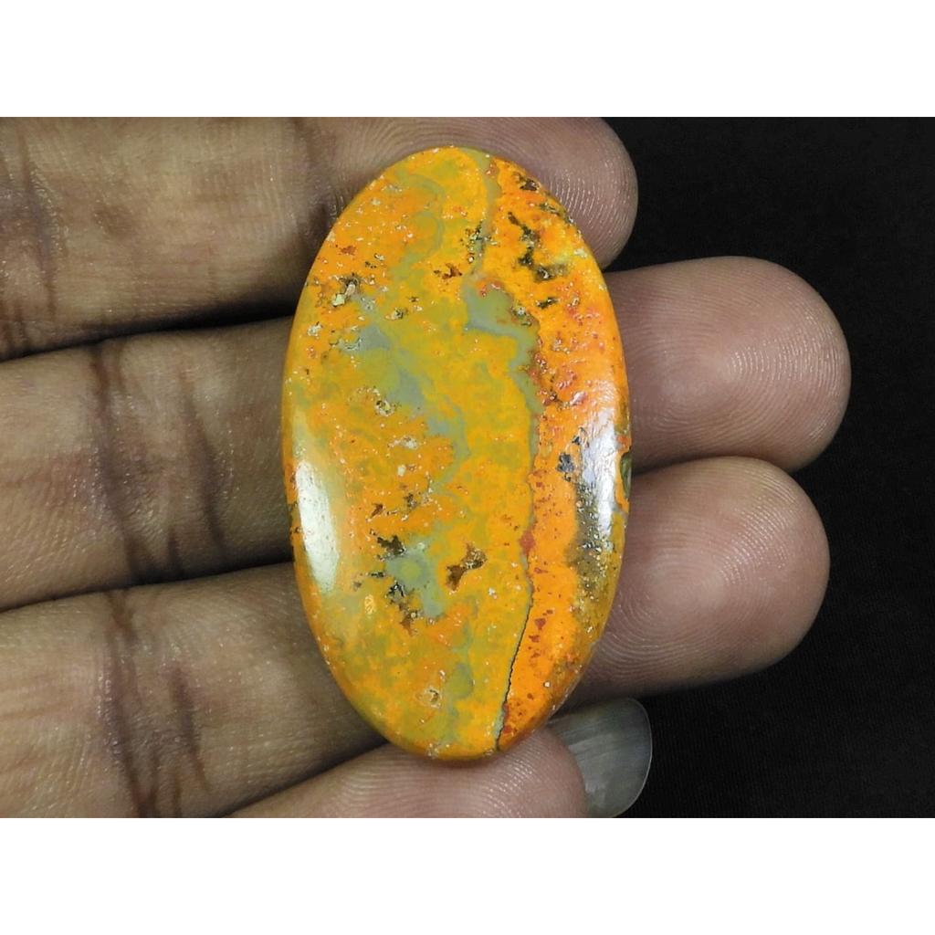 57Cts. Natural Bumble Bee Jasper Oval Cabochon Loose Gemstone 25X45X05MM D-90