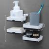 Non Drilling Soap Rack Wall Mounted Multi-Layer Soap Box Storage Rack Rotatable Wall Mounted Soap Holder With Self Draining