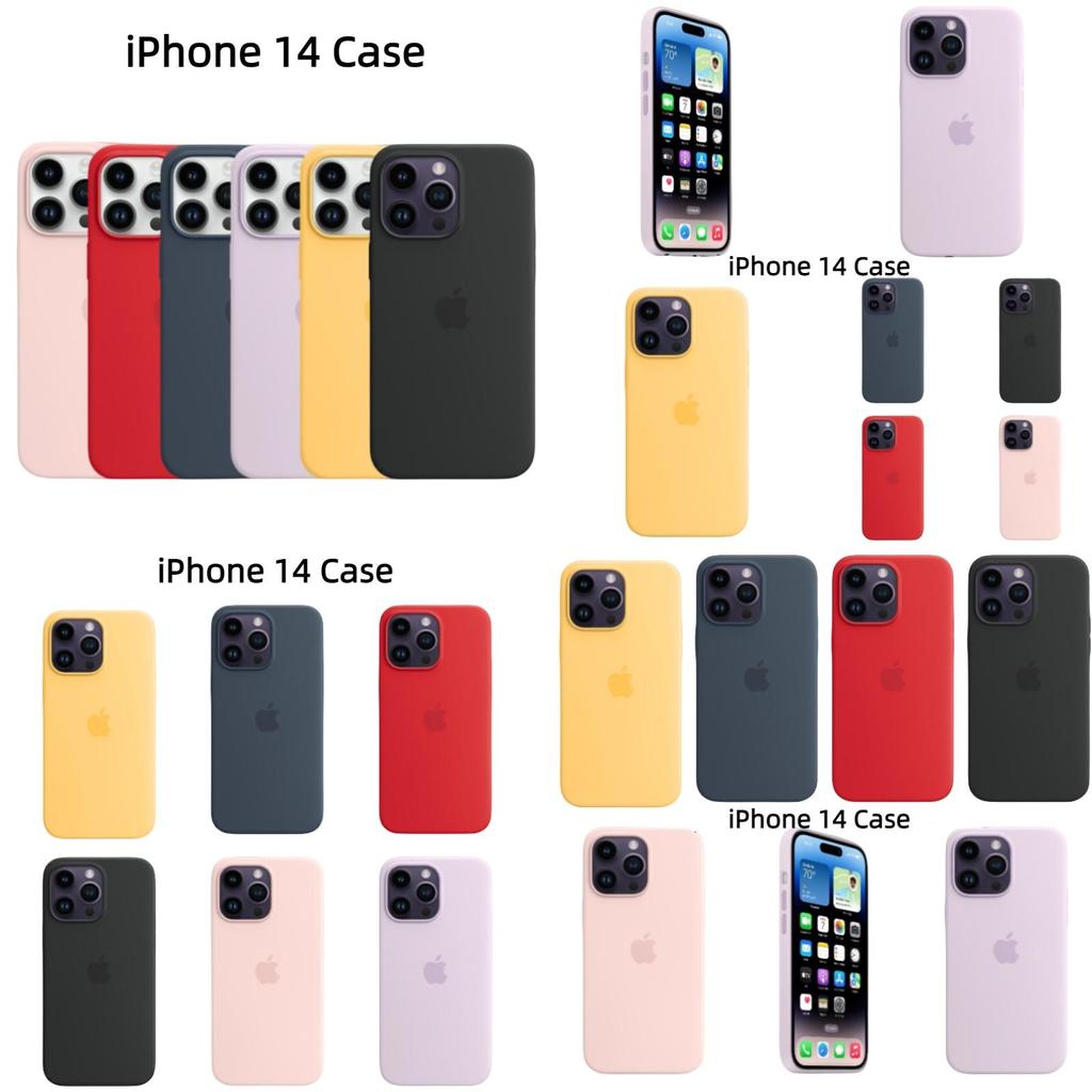 Apple 14 Liquid Silicone Phone Case Full Coverage Magnetic Adsorption Official Protective Cover Purple)