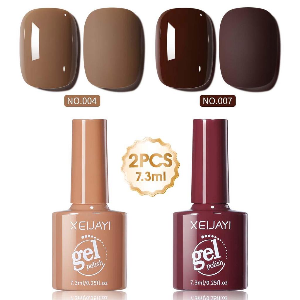 Brown-Red Gel Polish 2025: Trendy Fall/Winter Color, Influencer-Approved, Light-Cured Formula for Whiter-Looking Hands, Perfect for Salons.