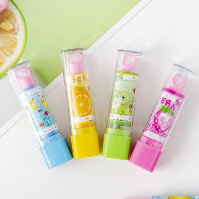 Lipstick-Shaped Cartoon Eraser for Student Stationery - Children's Birthday Gift