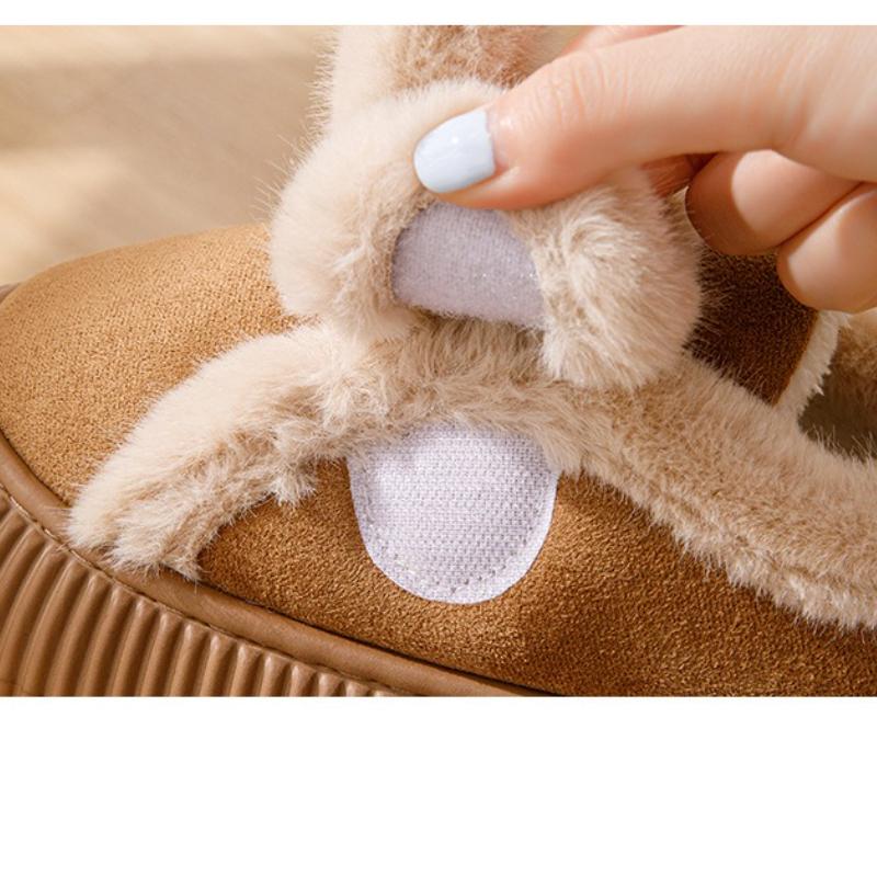 Fashion Women Winter Fluffy Slippers Indoor Warm Shoes Cute Cartoon Ear Soft Fur Anti-slip Female Home Street Daily Walking Cotton Shoes
