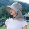 Women Sun Hat Bucket Hat with Large Shawl for Travel Hiking Shopping