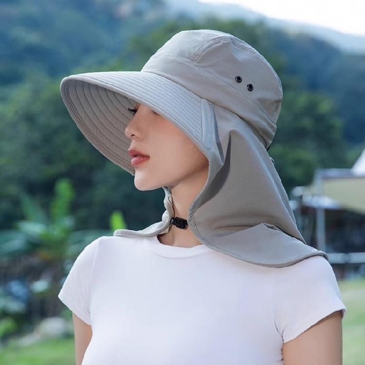 Women Sun Hat Bucket Hat with Large Shawl for Travel Hiking Shopping