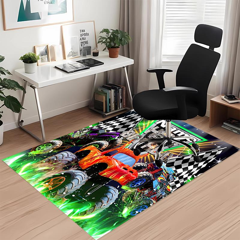 Custom Name Truck Printed Carpet, for Office Chair Living Room Bedroom Kitchen Room Decor Gifts.