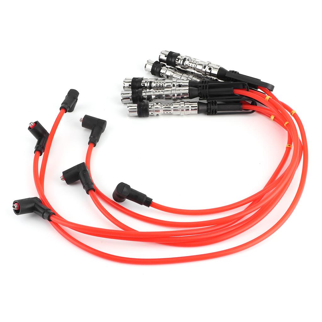 6Pcs Ignition Cable Spark Wire Cord 1J0998031 Fit for Corrado VR6 2.8 2.9 with Pull Rod