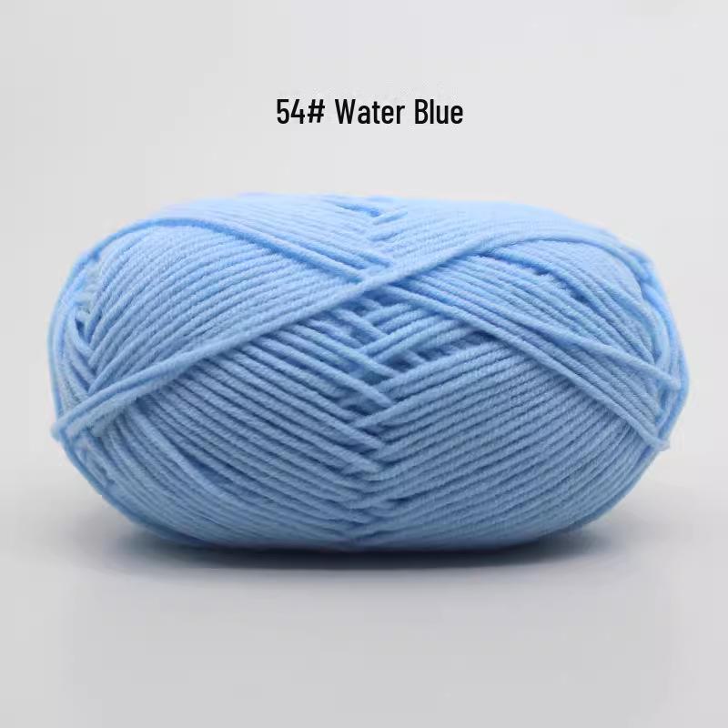 

4 нити пряжи из молочного хлопка средней толщины для ручного вязания детских изделий голубой воды