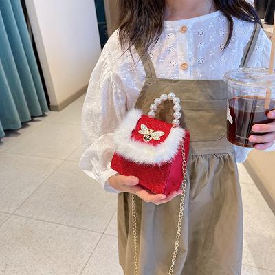 Bolsa Transversal Infantil Princesa Vermelha da China Bolsa de Mão para Bebê Bolsa de Ombro Fofa para Meninas Mini Bolsa Quadrada Pequena Maré