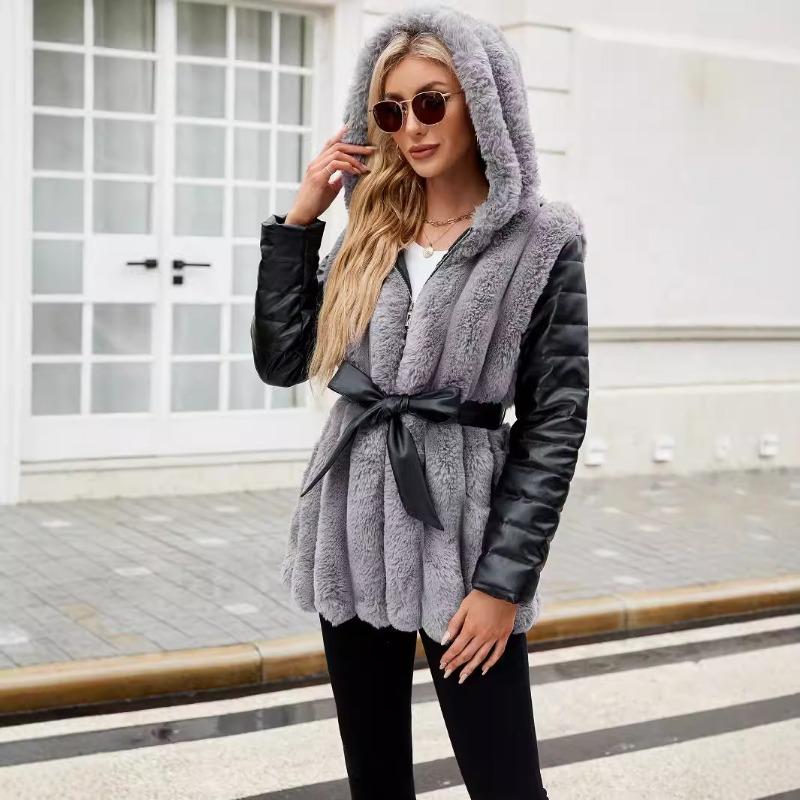 

Осенний и Зимний Новый Модный и Универсальный Повседневный Короткий Пальто-Худи для Поездок на Работу S серый