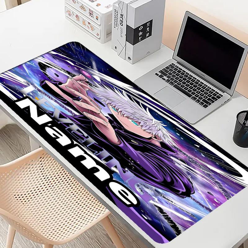 Personalizowana podkładka pod mysz z motywem Jujutsu Kaisen z imieniem, Mata na biurko do laptopa PC, Dekoracyjna mata na biurko do domu, Podkładka pod klawiaturę, Prezent