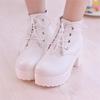 Women Spring Autumn Boots Platform High Heel Lace Up Ankle Fashion Comfortable Wear For Daily Use Durable Material With Good Quality