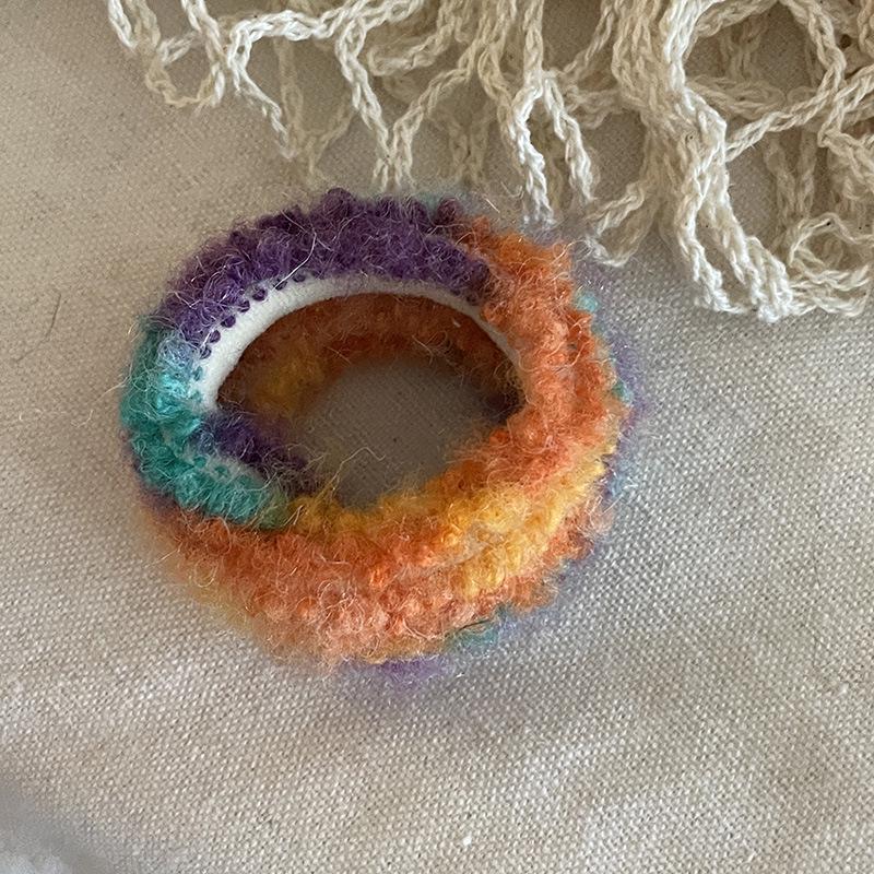 High Elasticity Ombre Mohair Seamless Hair Tie for Women's Bun & Ponytail