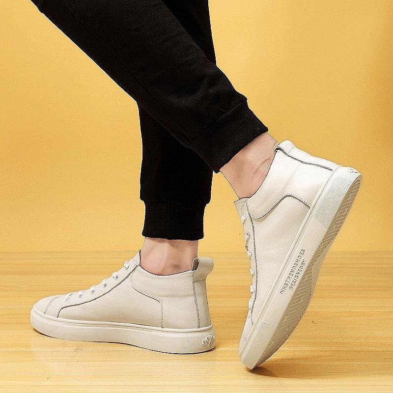 Men's Shoes 2025 Summer New Products Street Travel Tide Wear Waterproof Medium Help Heightening Board Shoes Youth Platform Casual Shoes