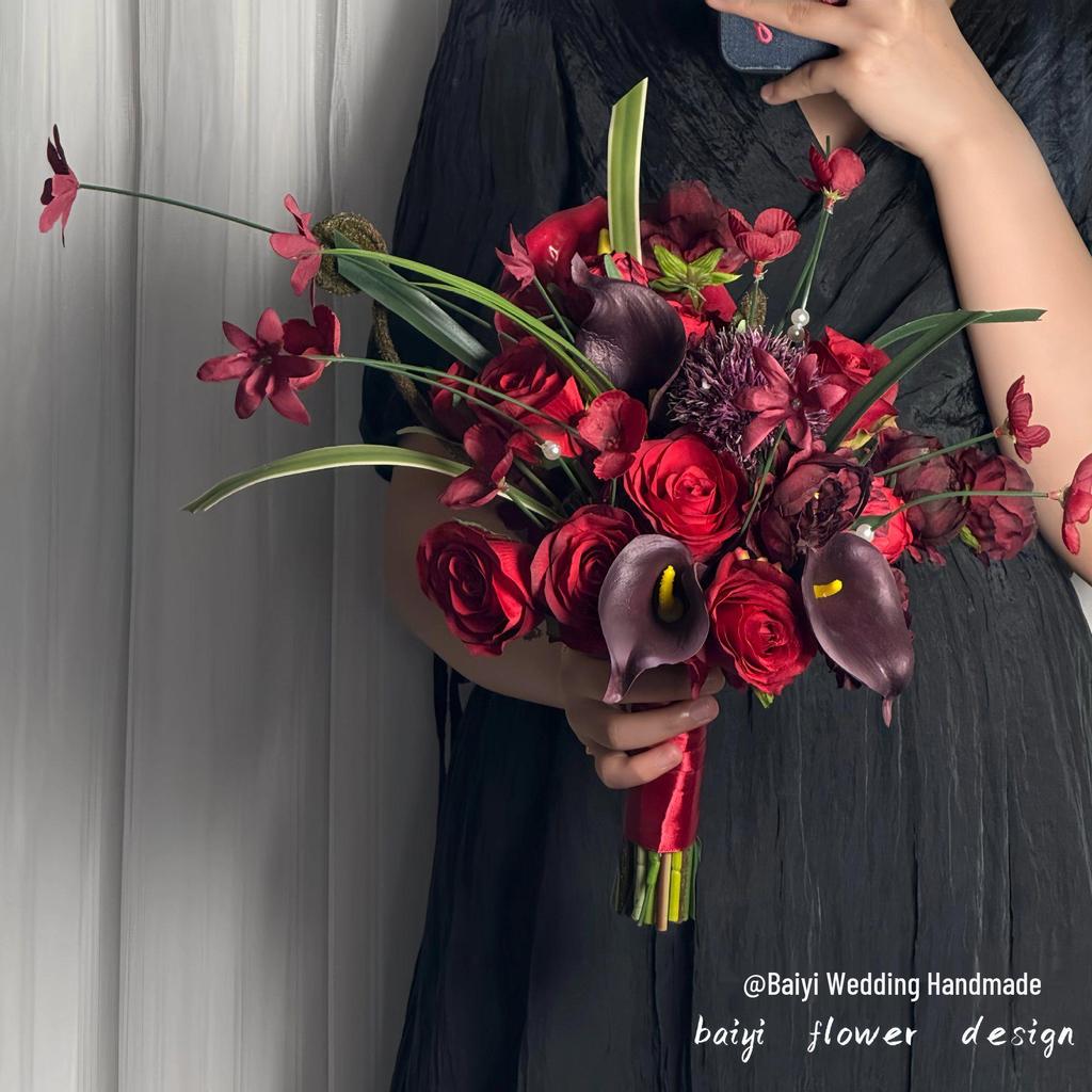 New Bride Wedding Bouquet - Lily & Rose Bridal Simulation Bouquet