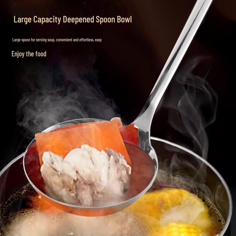 304 Edelstahl Suppenkelle mit langem Griff und Abtropflöffel Set