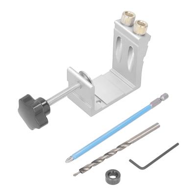 15 Degrees  Oblique Hole Locator Positioner Woodworking Hole Jig Dowel Drill Kit Carpentry AccessorySilver