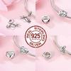 Copper Mother'S Day Charms Love Mom Family Sister Heart Beads Fit Original Bracelet Diy Women Jewelry Gift