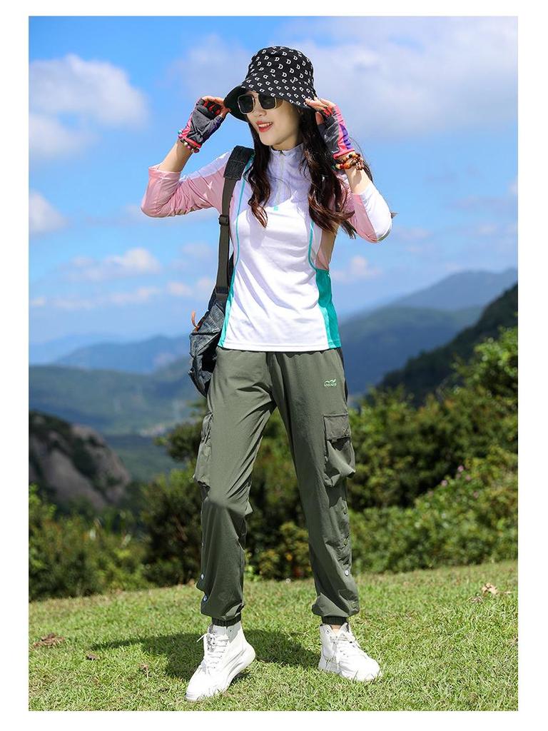 Women's Quick-Dry Long-Sleeve Outdoor Sun Protection Shirt for Running, Hiking, and Climbing