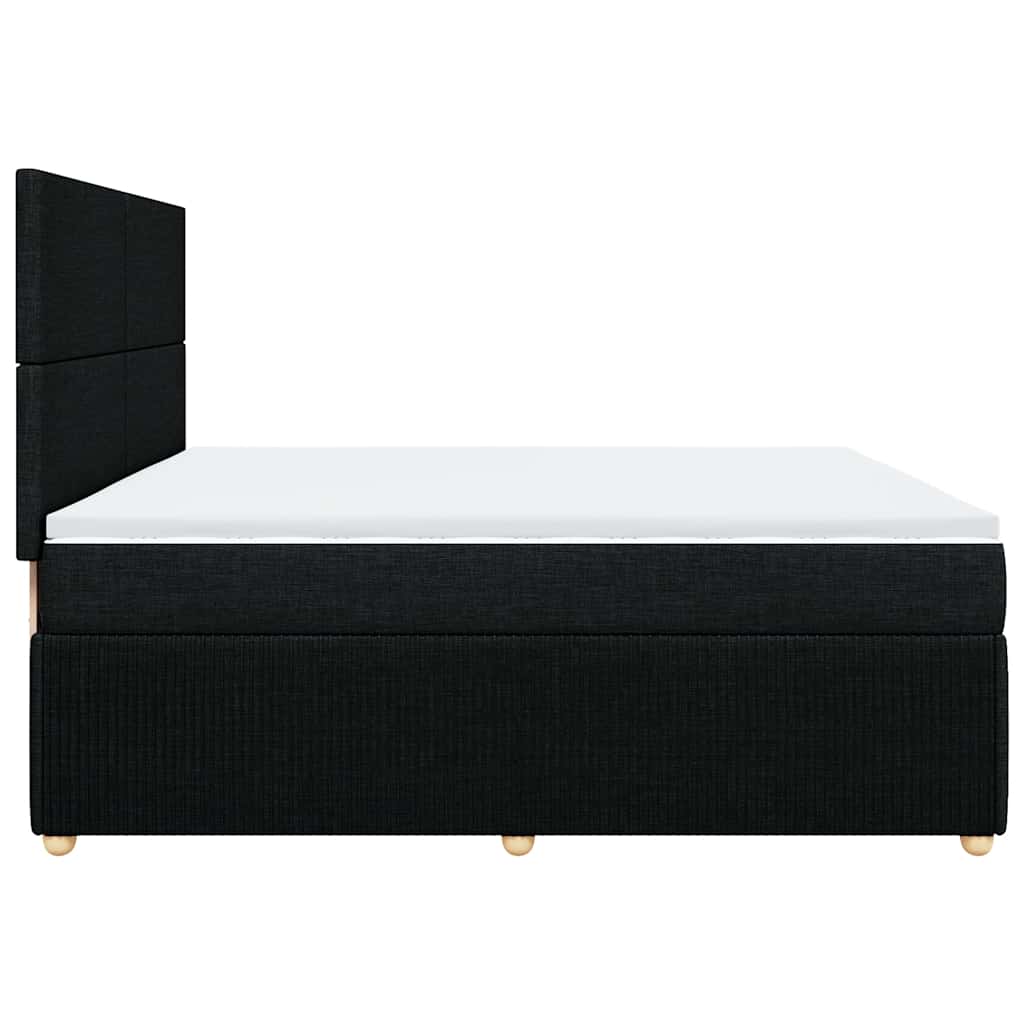 Vidaxl Continental Bed With Mattress, Black, Fabric, 200X200 Cm