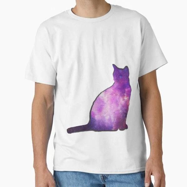 Space Cat Silhouette Classic Tshirt Made In Usaaus Tshirt S2xl S