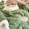 New Cover Blanket Office Shawl Air Conditioning Small Blanket Thickened Coral Velvet Flannel Lamb Wool Blanket Nap Sofa