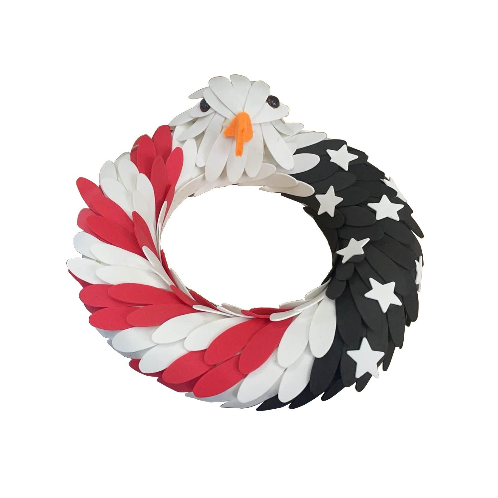 USA Independence Day Wreath,  American Flag Patriotic  Wreath Front Door Decoration One Size