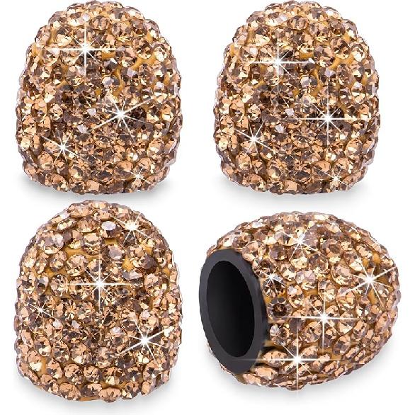 4PCS Bling Crystal Diamond Tire Stem Valve Caps, Dustproof Car Wheel Tire Valve Caps Universal Tire Valve Stem Covers for Cars, SUV, Trucks, Bikes,
