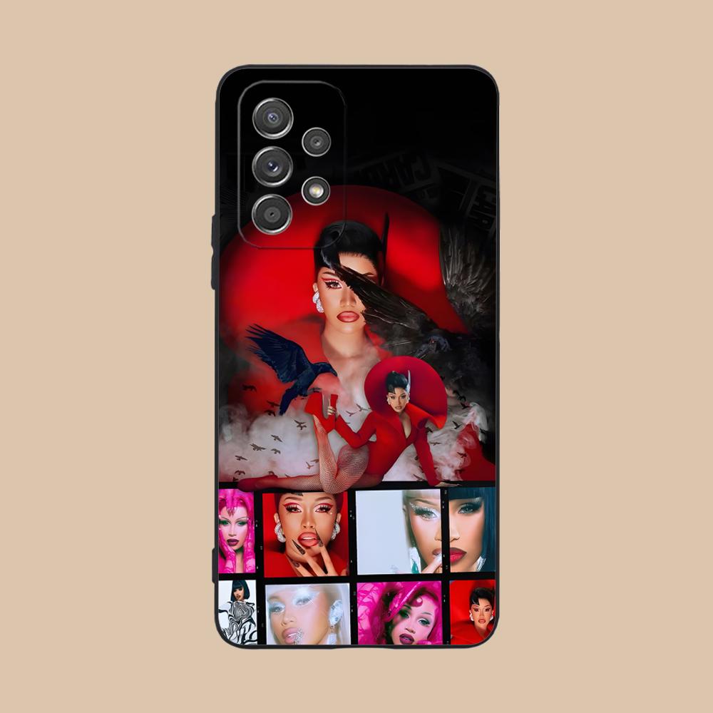 Cardi B Matte TPU Mobile Phone Case for Samsung Galaxy M55 54 42 35 34 33 32 23 22 15 14 13 12 F55 5G Colorful Cover