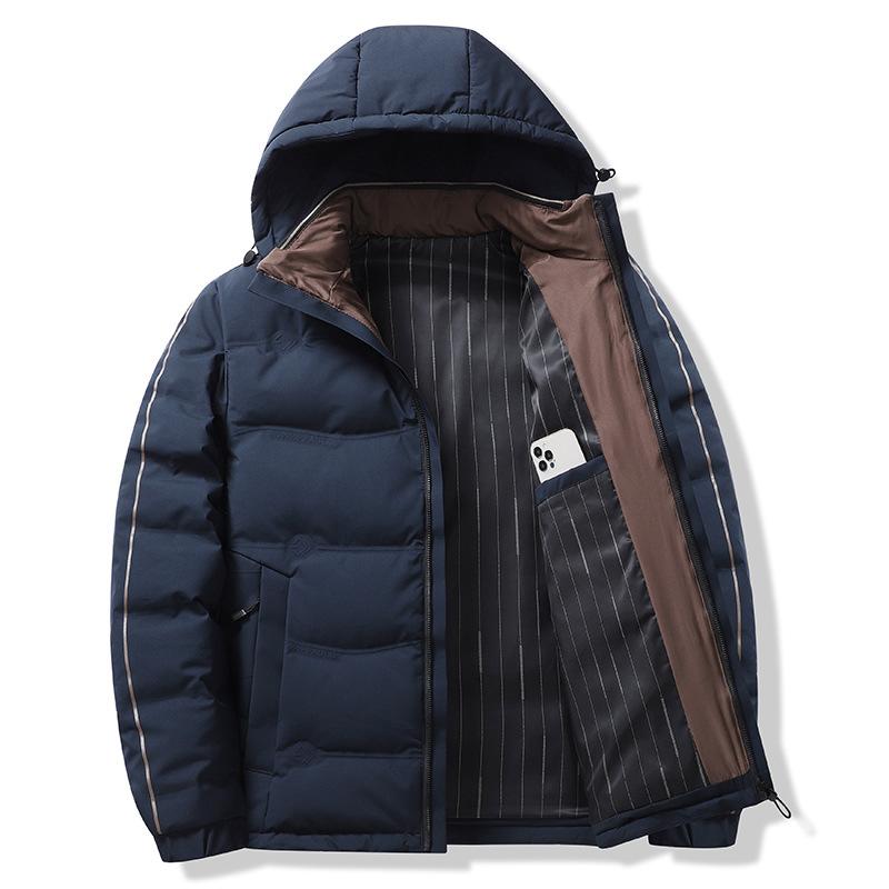 

Зимний пуховик, мужской, из графенового материала, теплый и повседневный, светло-серый пуховик из утиного пуха, молодежная утолщенная куртка, хлопковая куртка 5XL синий