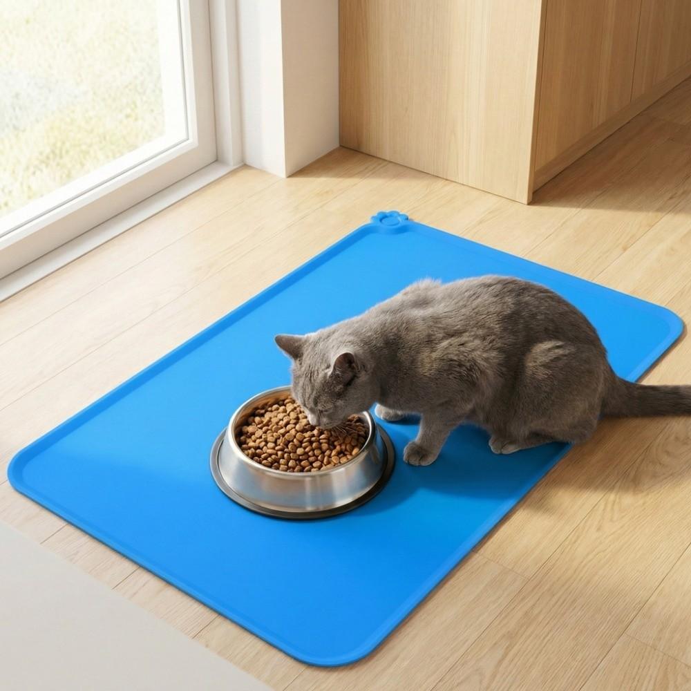 Durable Food-grade Pet Mat Non-slip Waterproof Pet Feeding Mat Anti-spill Oversized Silicone Mat Indoor
