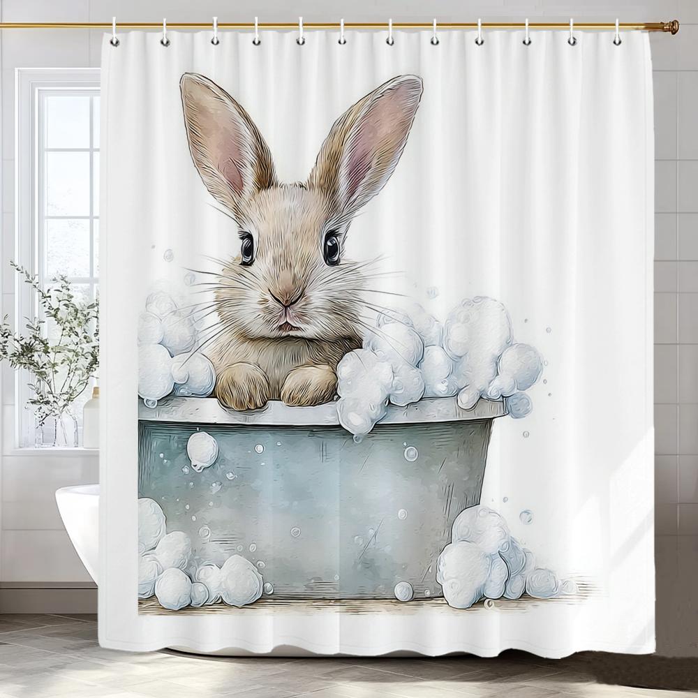 Zebra Bathing In a Stylish and Creative Bathtub Shower Curtain With Hooks,Tropical Plant Animal Home Bathroom Decoration Curtain