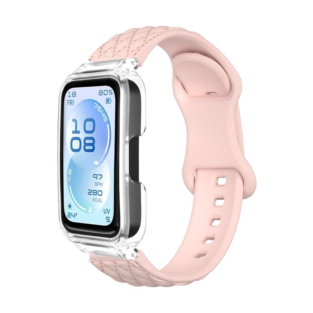 Microwave Pattern Solid Color Strap+PC Case for Huawei Band 11/11pro Soft Silicone Sports Watch Strap for Huawei Band 11/11pro