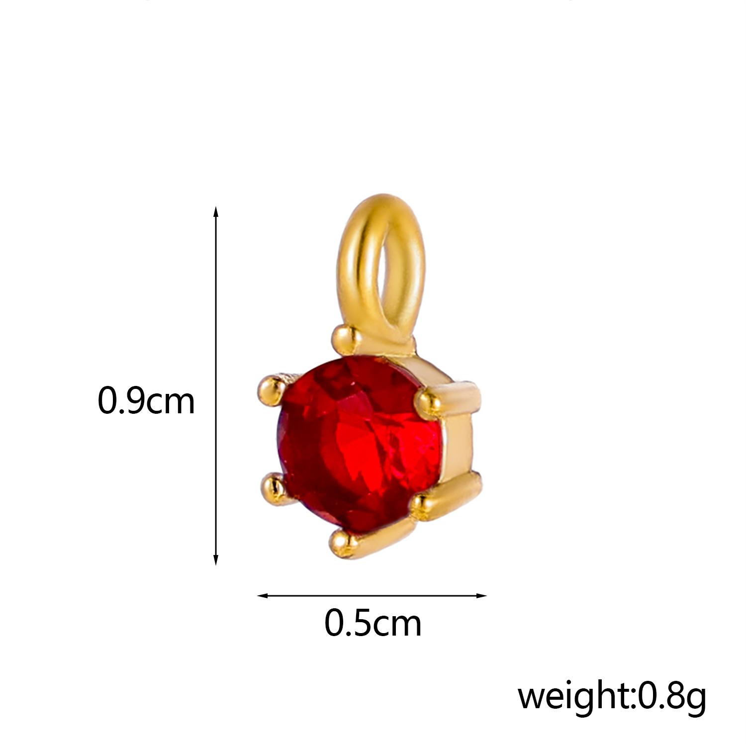 

CARLIDANA Jewelry Minimalist Birthstone Round Charms Zircon Pendant Gold Plated Pendants Jewelry Accessory DIY Necklace