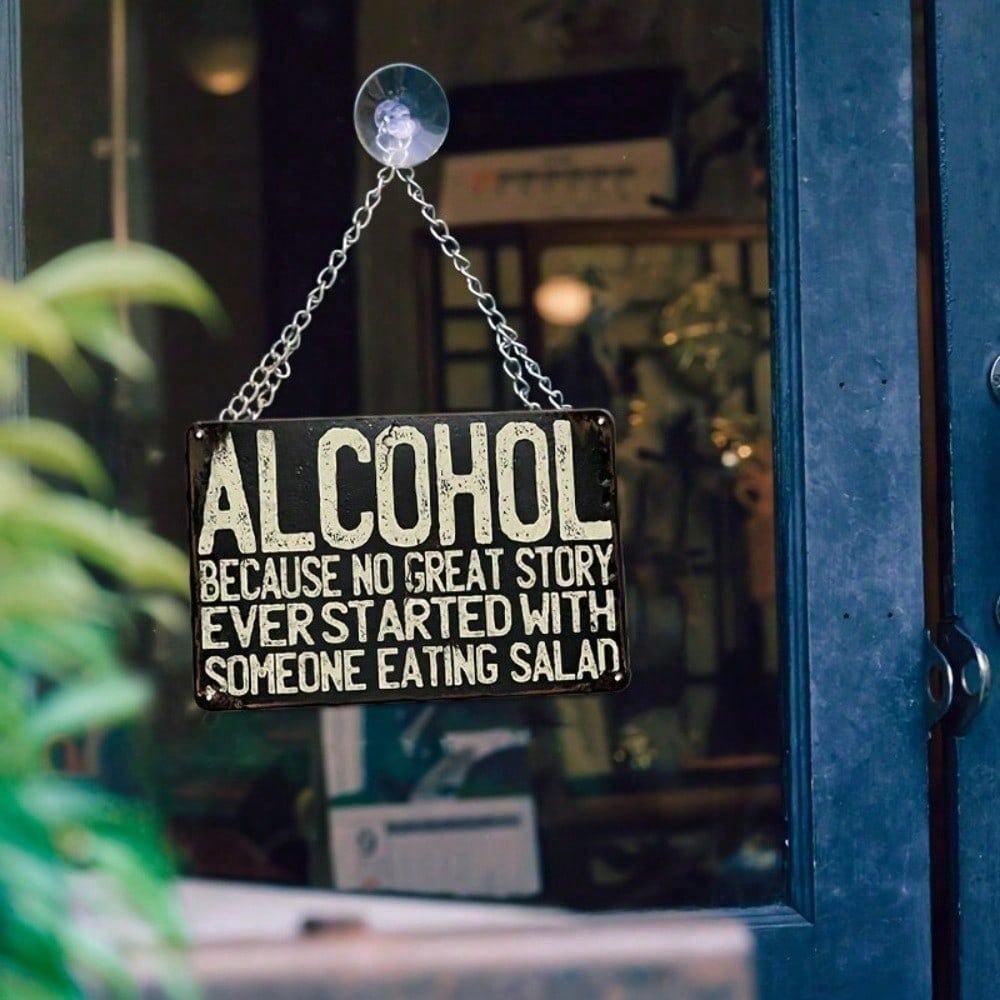Vintage Metal Sign Funny Alcohol Quote Retro Tin Sign Bar Pub Man Cave Wall Decor