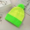 European & American Color Block Pom Pom Knit Hat for Autumn/Winter - Red & White Halloween Edition