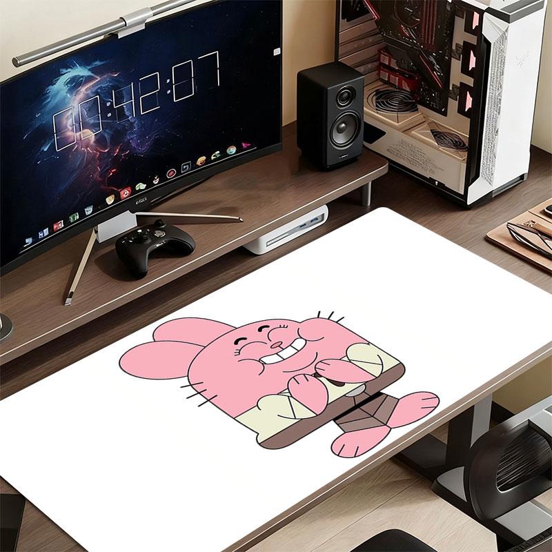 Richard Watterson Mauspade, Große Gaming-Schreibtischmatte, Rutschfestes XXL-Mauspad für Laptop & Tablet, Mini-PC-Spielmatte mit genähten Kanten