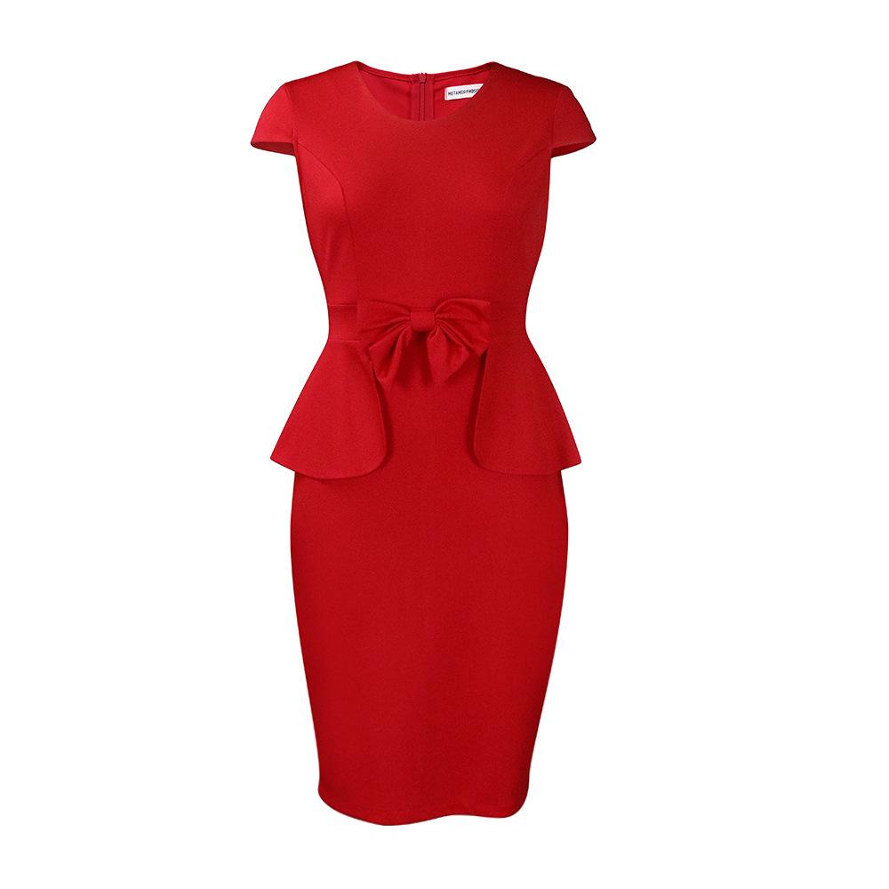 

2025 Women s Fashionable Sleeveless Bow Dress – Slimming & Flattering Style M красный
