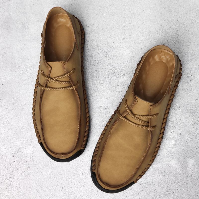 Fashion Spring Soft Leather Casual Men Leather Shoes Lightweight Leather Casual Shoes Men Loafers Comfy Moccasins All-match Driving Shoe