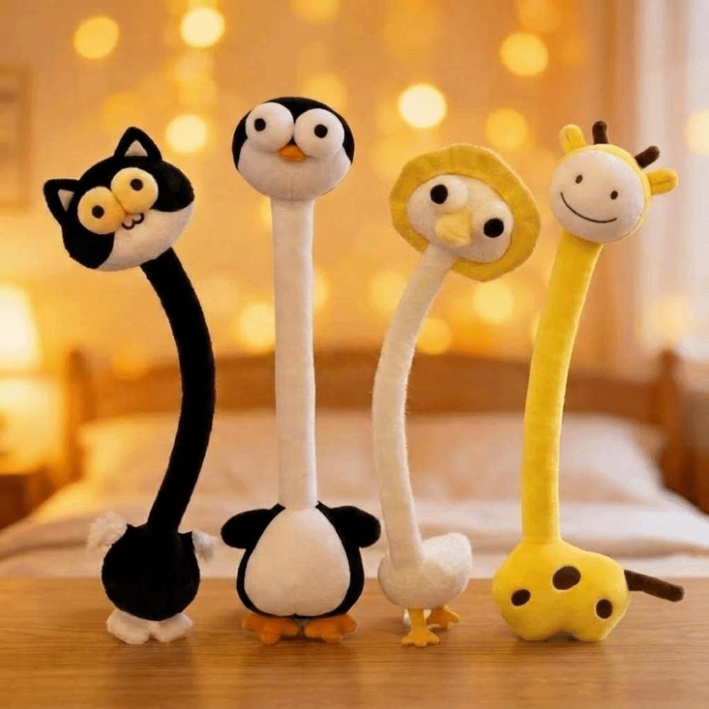 Funny Long Neck Animal Plush Toy 40Cm Long Neck Giraffe/Cat/Penguin/Goose Bag Pendant Cute Cartoon Design Plush Doll Bag Decor