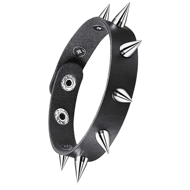 Pack of 4 Gothic Riveted Bracelets Leather Material Wrist Chains Comfort Fit for Concerts Themed Event and Daily Use