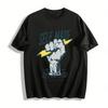 Selbstgemachtes Faust Blitz Print T-Shirt Unabhängiges Selbstbewusstsein Lässiges Oberteil Reines Baumwoll-T-Shirt