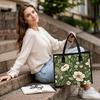 Vintage Floral Print Tote Bag for Women Casual Daily Use Large Capacity Handbag Portable Fashion Shopping Bag