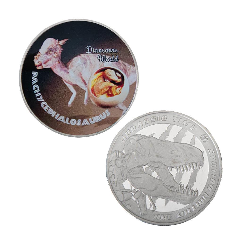 Moneda Conmemorativa Moneda de Dinosaurio Set Completo, Viene con Bolsa de Terciopelo, Insignia Metálica Colección Regalo Insignia Conmemorativa Regalo